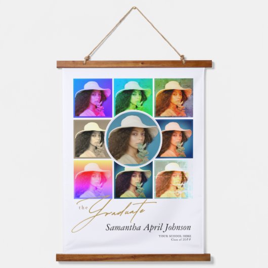 Tijdschrift Pop Art Retro Diptiek Afstuderen Foto Hangend Wandkleed (Voorkant)