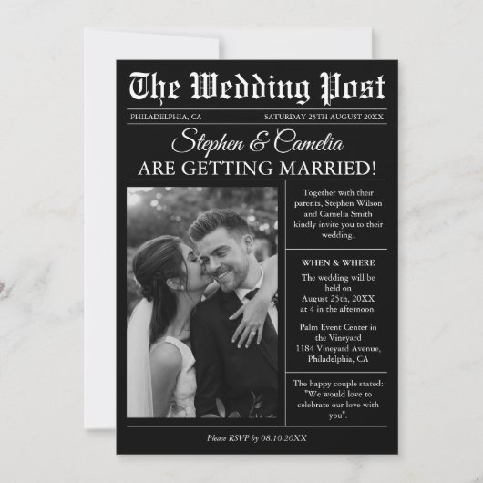 Tijdschrift Redactie Dagblad Trouwfoto Details Kaart (Voorkant)