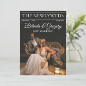 Tijdschrift Redactie Krant Foto's bruiloft Bedankkaart (Staand voorkant)