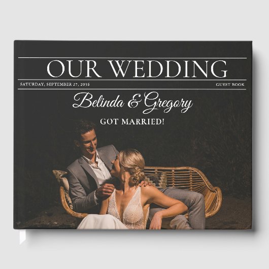 Tijdschrift Redactie Krant Foto's bruiloft Gastenboek (Voorkant)