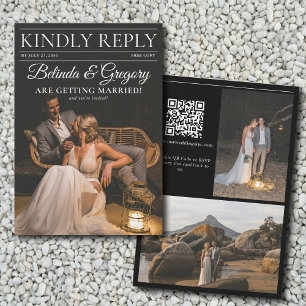 Tijdschrift Redactie Krant Foto's bruiloft Informatiekaartje