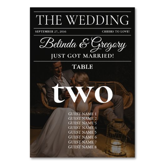 Tijdschrift Redactie Krant Foto's bruiloft Kaart (Voorkant)