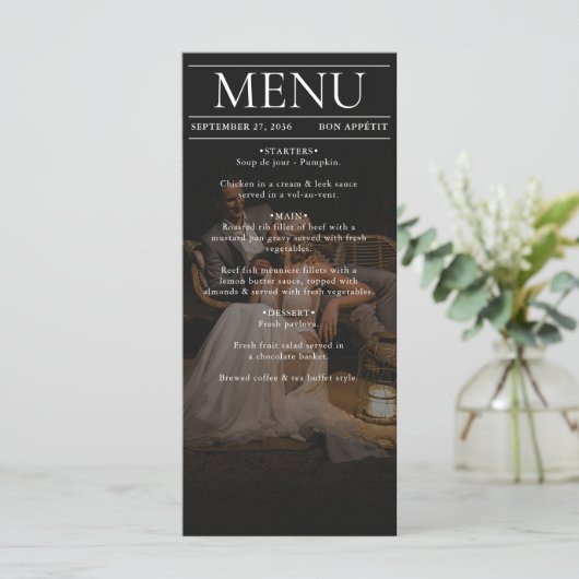 Tijdschrift Redactie Krant Foto's bruiloft Menu (Staand voorkant)