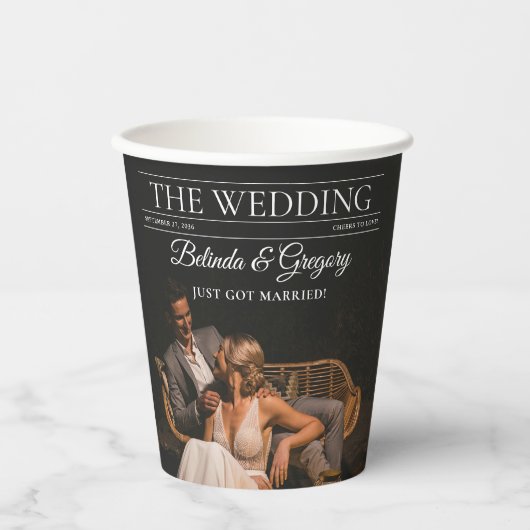 Tijdschrift Redactie Krant Foto's bruiloft Papieren Bekers (Voorkant)