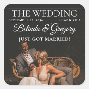 Tijdschrift Redactie Krant Foto's bruiloft Vierkante Sticker