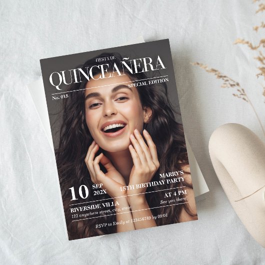 Tijdschrift Redactie Krant quinceañera Foto Kaart