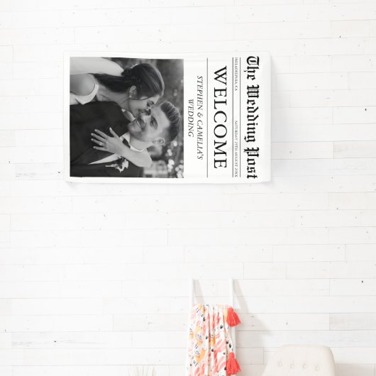 Tijdschrift Redactionele Krant Bruiloft Welkomstbo Spandoek (Insitu)