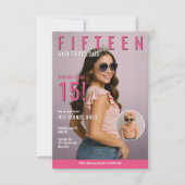 Tijdschrift stijl Quinceañera | Pink Mis Quince Añ Kaart (Voorkant)