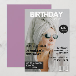 Tijdschrift Stijlvolle foto 43e verjaardagsuitnodi Kaart