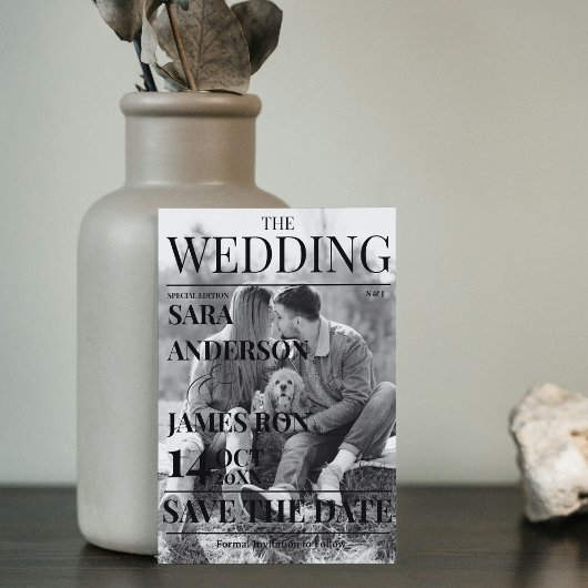 Tijdschrift Unieke Krant Trouw Save the Date Kaart