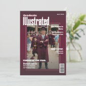 Tijdschrift Vier Foto Maroon Afstudeerfeest Kaart (Staand voorkant)