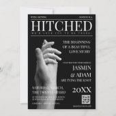 Tijdschrift Zwart Donker Mode Krant Foto Bruiloft Kaart (Voorkant)