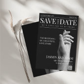 Tijdschrift Zwart Donker Mode Krant Foto Bruiloft Save The Date