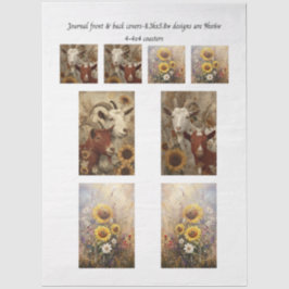 Tijdschriftafdekkingen Rustieke Charme Geit Zonneb Tissuepapier