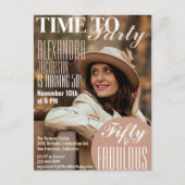 Tijdschriftcover 50e verjaardagsfeest uitnodiging (Voorkant)