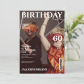 Tijdschriftcover 60ste verjaardagsfeest kaart (Staand voorkant)