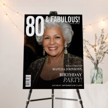 Tijdschriftcover 80e verjaardag welkomstbord