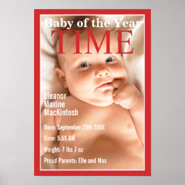 Tijdschriftcover Baby Geboorte Stats Poster