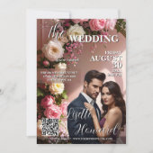Tijdschriftcover Glam Bruiloft Kaart (Voorkant)