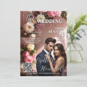 Tijdschriftcover Glam Bruiloft Kaart (Staand voorkant)