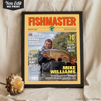 Tijdschriftcover met eigen visfoto, cadeau voor vi poster