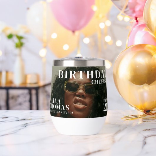 Tijdschriftcover met felicitatie voor verjaardagsf