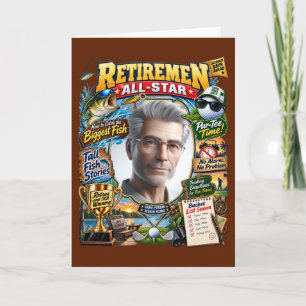 Tijdschriftcover met pensioen met aangepaste foto kaart