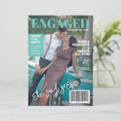 Tijdschriftcover Save The Date Foto Aankondiging (Staand voorkant)