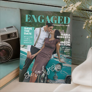 Tijdschriftcover Save The Date Foto Aankondiging