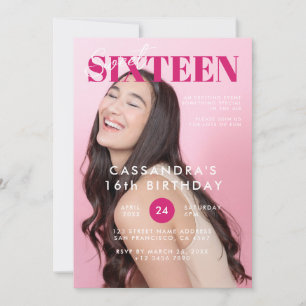 Tijdschriftcover Sweet Sixteen Verjaardag Kaart