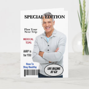 Tijdschriftcover voor 62e verjaardag kaart