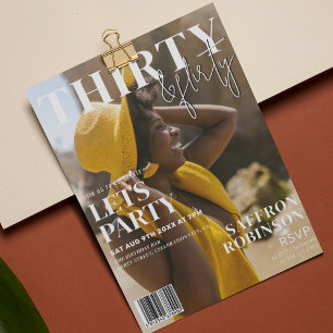 Tijdschriftcover voor feest 30e verjaardagsfeest kaart
