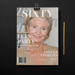 Tijdschriftcover voor feest 60ste verjaardagsfee kaart