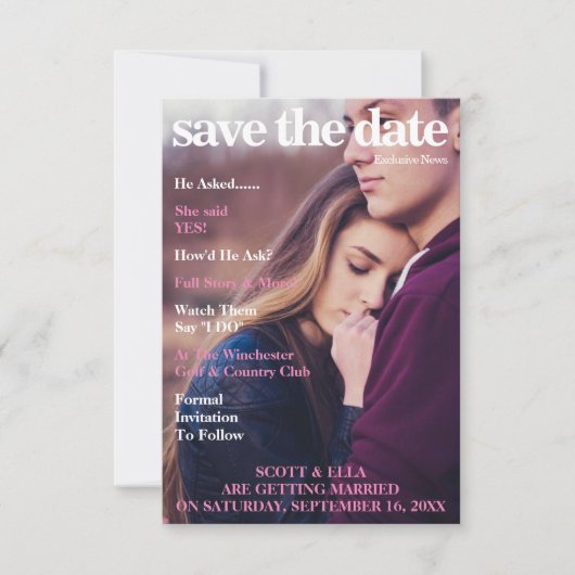 TIJDSCHRIFTOMSLAG | BEWAAR DE DATUM SAVE THE DATE (Voorkant)