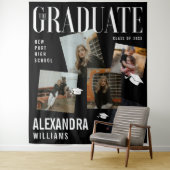 Tijdschriftomslagcollage geïnspireerde afstuderen wandkleed (In situ)