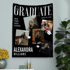 Tijdschriftomslagcollage geïnspireerde afstuderen wandkleed
