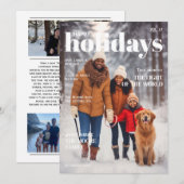 Tijdschriftstijl Kerstkaart- Bovenste Titel Feestdagenkaart (Voorkant / Achterkant)