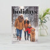 Tijdschriftstijl Kerstkaart - Bovenste titel, zwar (Staand voorkant)