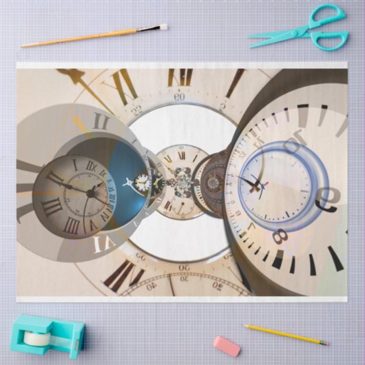 Tijdsklokken 20x30-decoupage tissuepapier (Craft)