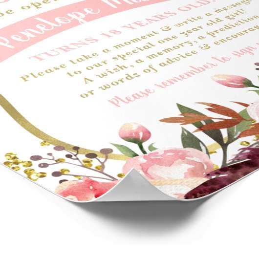 Tijdstip Capsule First Birthday Poster (Hoek)