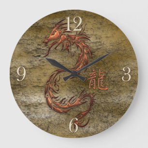 Tijdstip Oriental Asian Dragon Designer Grote Klok