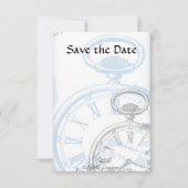Tijdstip Pocketwatch-uitnodigingen Save The Date (Voorkant)