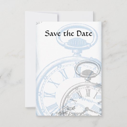 Tijdstip Pocketwatch-uitnodigingen Save The Date (Voorkant)