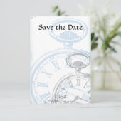 Tijdstip Pocketwatch-uitnodigingen Save The Date (Staand voorkant)
