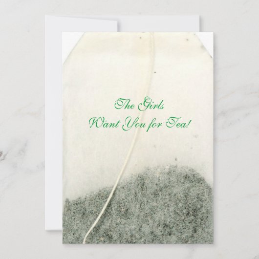 TIJDSTIP TEA BAG-INVITATIE KAART (Voorkant)