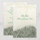 TIJDSTIP TEA BAG-INVITATIE KAART (Voorkant / Achterkant)