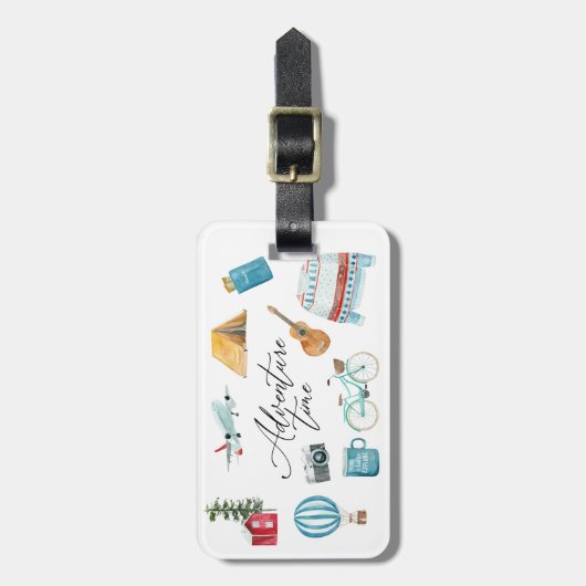 Tijdstip van avontuurtijd - Aangepaste vliegreis Bagagelabel (Voorkant verticaal)