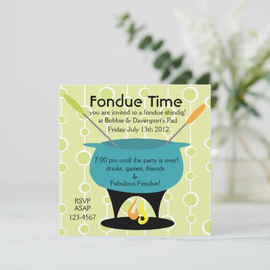 Tijdstip van de Fondue! Kaart (Staand voorkant)