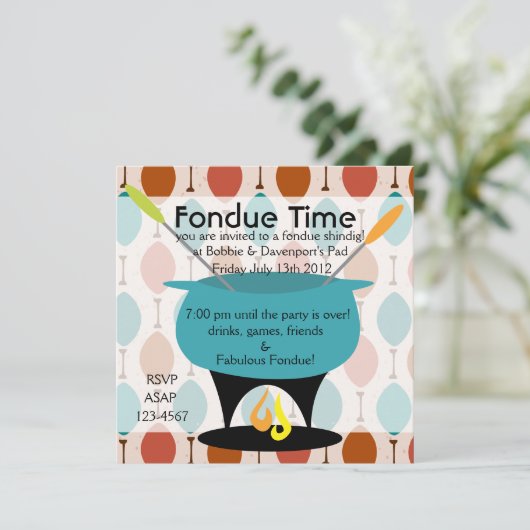 Tijdstip van de Fondue! Kaart (Staand voorkant)