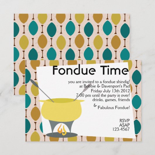 Tijdstip van de Fondue! Kaart (Voorkant / Achterkant)